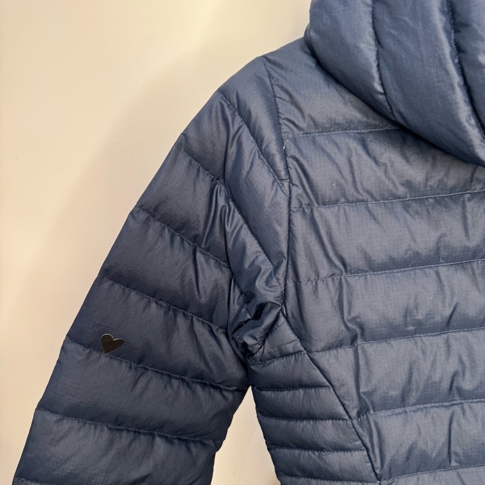 Patagonia Down Sweater Hoody Puffer Jacket Navy / Turquoise Blue Women’s XS - Picture 7 of 14